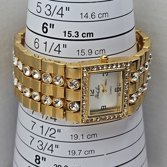 Womens Park Lane Gold Tone Watch Swarovski Crystal Bracelet New Battery Runs main image 9